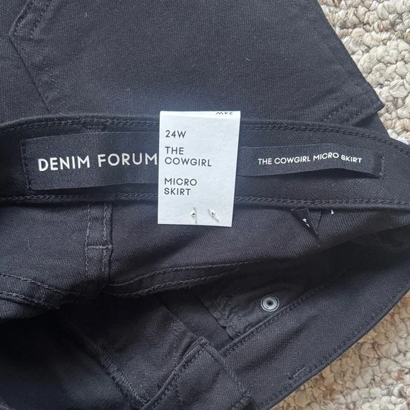 NWT Aritzia Denim Forum Cowgirl Black Micro Skirt - Picture 12 of 14